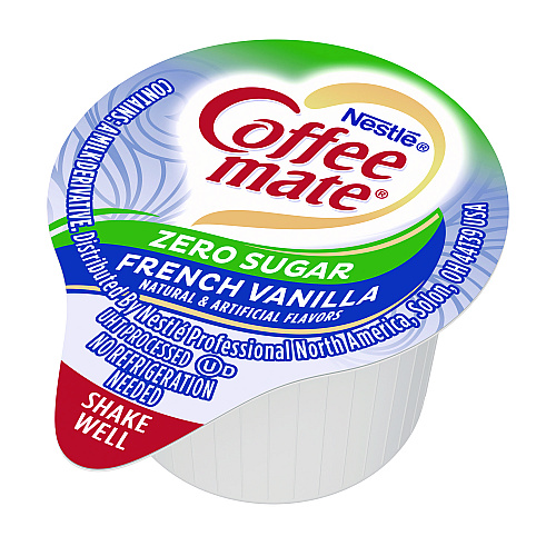 Coffee-mate Liquid Coffee Creamer, Zero Sugar French Vanilla, 0.38 oz Mini Cups, 50/Box (91757)