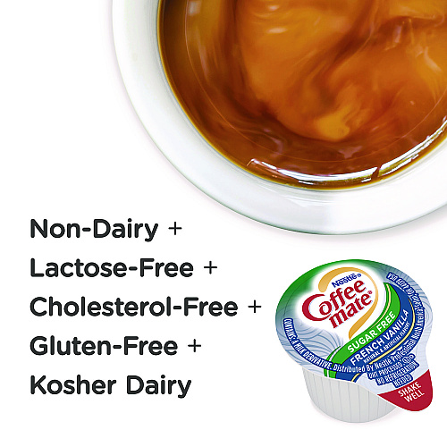 Coffee-mate Liquid Coffee Creamer, Zero Sugar French Vanilla, 0.38 oz Mini Cups, 50/Box (91757)