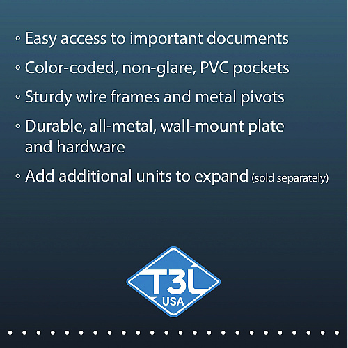 Tarifold Wall Unit Reference Starter Set, 10 Wire-Reinforced Pockets (W291)