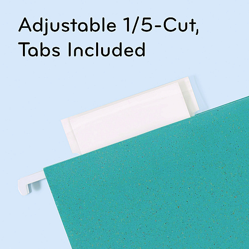 U Brands U-Eco Hanging File Folders, Letter Size, 1/5-Cut Tabs, Assorted, 12/Pack (6596U0112)