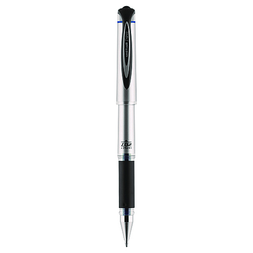 uni-ball 207 Impact Gel Pen, Stick, Bold 1 mm, Blue Ink, Silver/Black/Blue Barrel (65801)