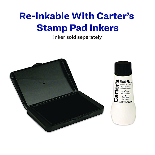Carter's Pre-Inked Foam Stamp Pad, 4.25" x 2.75", Black (21381)