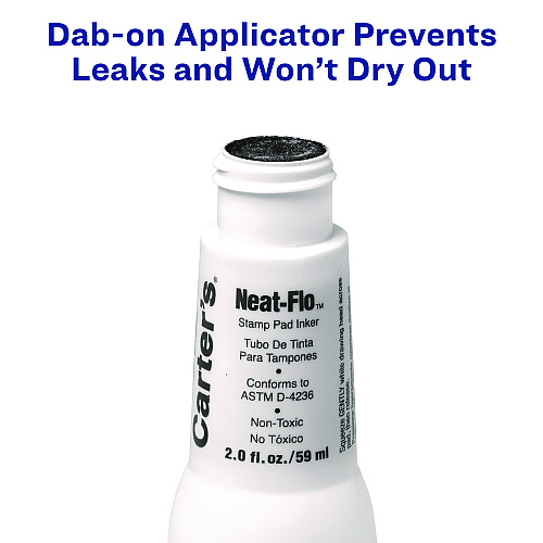 Carter's Neat-Flo Stamp Pad Inker, 2 oz Bottle, Black (21448)