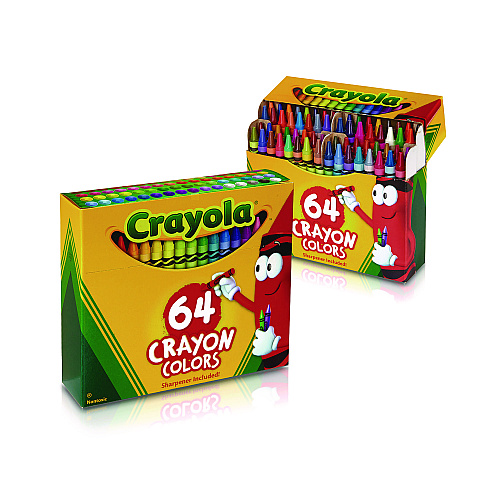 Crayola Classic Color Crayons in Flip-Top Pack with Sharpener, 64 Colors/Pack (52064D)