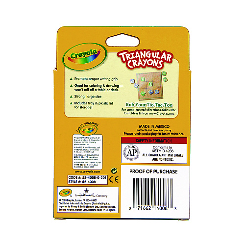 Crayola Triangular Crayons, 8 Colors/Box (524008)