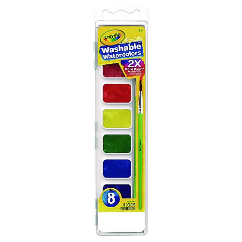 Crayola Washable Watercolor Paint, 8 Assorted Colors, Palette Tray (530525)