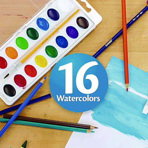 Crayola Artista II Washable Watercolor Set, 16 Assorted Colors, Palette Tray (531516)