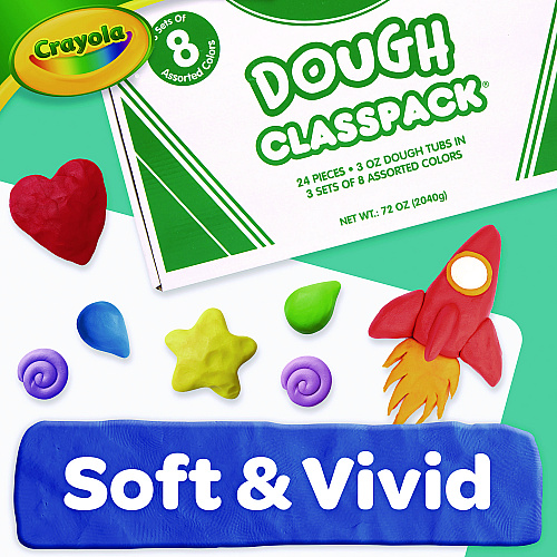 Crayola Dough Classpack, 3 oz, 8 Assorted Colors, 24/Pack (570171)