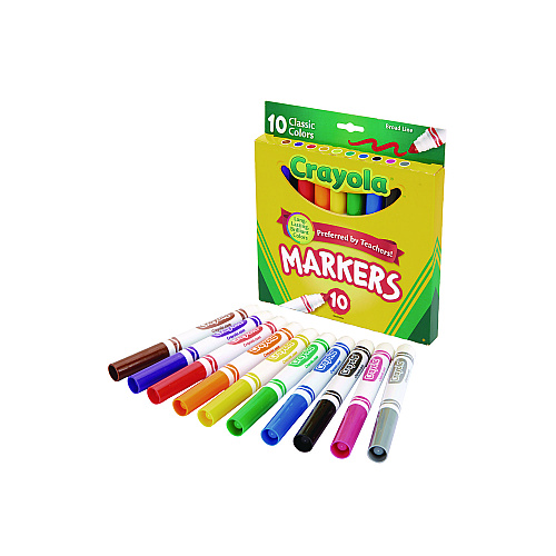 Crayola Non-Washable Marker, Broad Bullet Tip, Assorted Classic Colors, 8/Pack (587708)