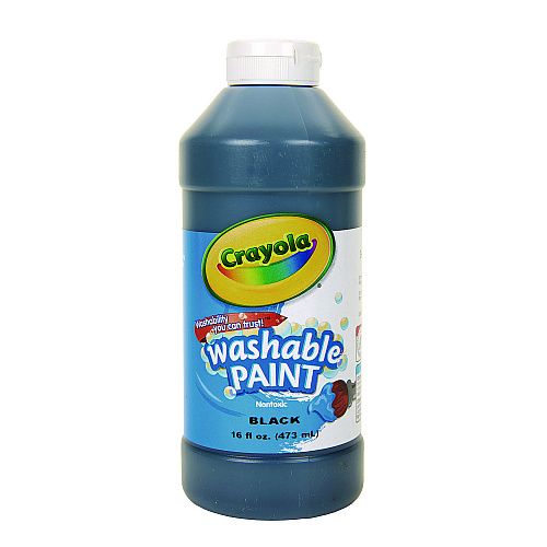 Crayola Washable Paint, Black, 16 oz Bottle (542016051)