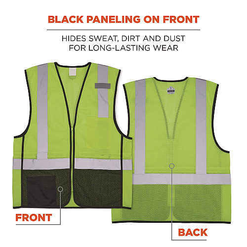 ergodyne GloWear 8210Z Hi-Vis Class 2 Mesh Vest, 2X-Large to 3X-Large, Lime (23017)