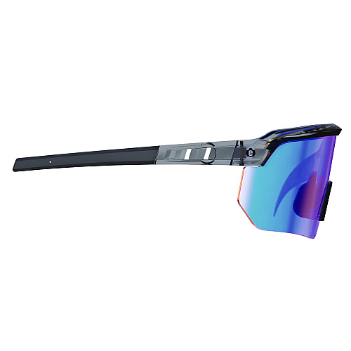 ergodyne Skullerz AEGIR Safety Glasses with Mirrored Lenses, Clear Smoke Nylon Impact Frame, Blue Mirror Polycarbonate Lens (55011)