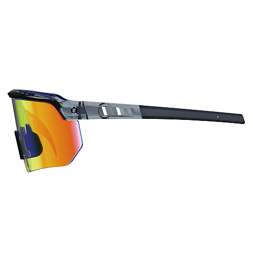 ergodyne Skullerz AEGIR Safety Glasses, Mirrored Lenses, Clear Smoke Nylon Impact Frame, Orange Mirror Polycarbonate Lens (55013)