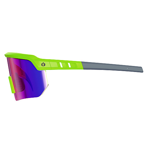 ergodyne Skullerz AEGIR Safety Glasses, Mirrored Lenses, Lime Nylon Impact Frame, Purple Mirror Polycarbonate Lens (55015)