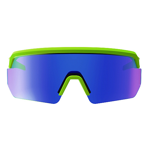 ergodyne Skullerz AEGIR Anti-Scratch/Anti-Fog Safety Glasses, Lime Nylon Impact Frame, Blue Mirror Polycarbonate Lens (55018)