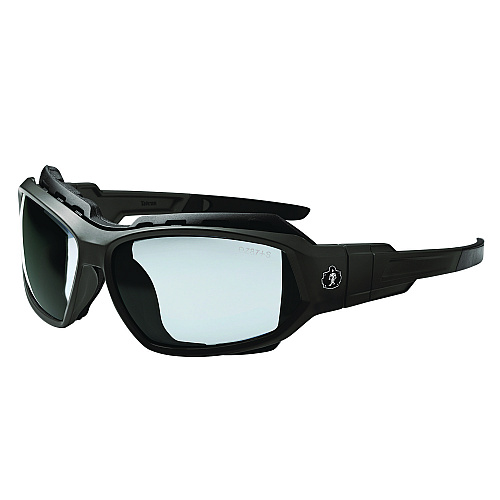 ergodyne Skullerz LOKI Anti-Scratch/Anti-Fog Convertible Safety Spoggles w/ Strap, Black Nylon Impact Frame, Indoor/Outdoor Poly Lens (56085)
