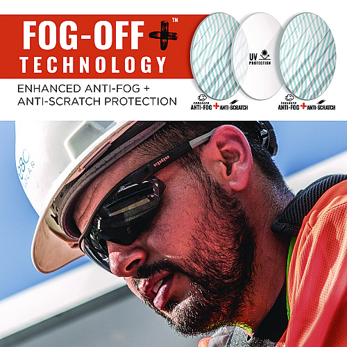 ergodyne Skullerz SKOLL Anti-Scratch/Anti-Fog Safety Glasses, Matte Black Nylon Impact Frame, Smoke Polycarbonate Lens (59035)