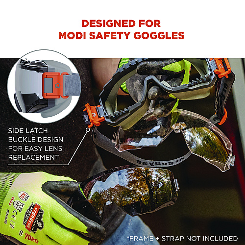 ergodyne Skullerz MODI OTG Anti-Scratch and Enhanced Anti-Fog Safety Goggles Replacement Lens, Clear (60304)