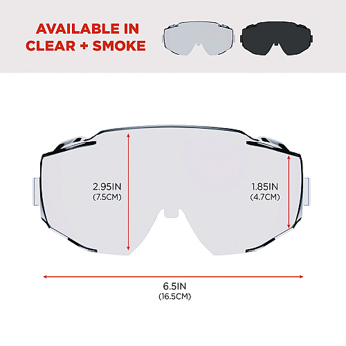 ergodyne Skullerz MODI OTG Anti-Scratch and Enhanced Anti-Fog Safety Goggles Replacement Lens, Clear (60304)