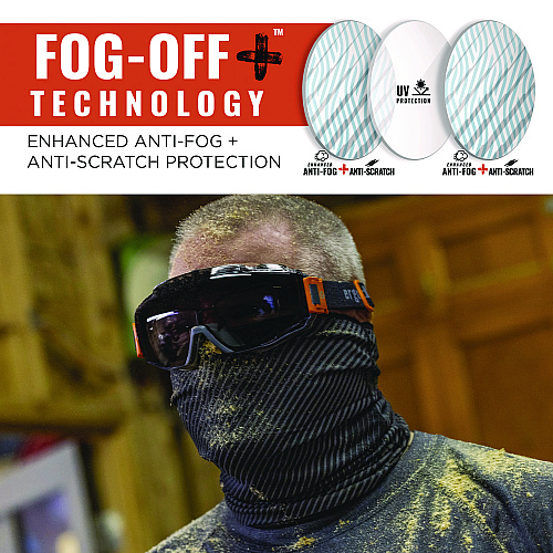 ergodyne Skullerz MODI OTG Anti-Scratch and Enhanced Anti-Fog Safety Goggles Replacement Lens, Smoke (60305)