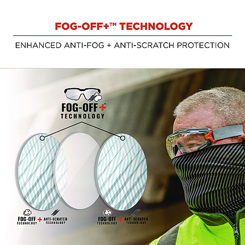 ergodyne Skullerz ARKYN Anti-Scratch and Enhanced Anti-Fog Safety Goggles Replacement Lens, Clear (60306)