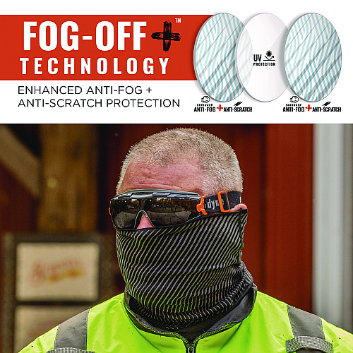 ergodyne Skullerz ARKYN Anti-Scratch and Enhanced Anti-Fog Safety Goggles Replacement Lens, Smoke (60307)