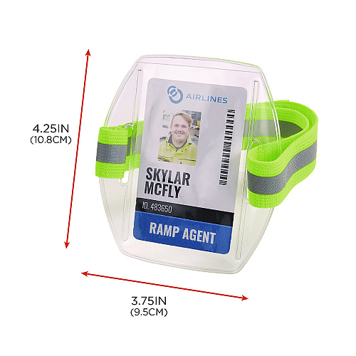 ergodyne Squids 3388 Wrist ID/Badge Holder, Vertical, Hi-Vis Lime, 3.5 x 5.5 Holder, 2.75 x 3.75 Insert (19973)