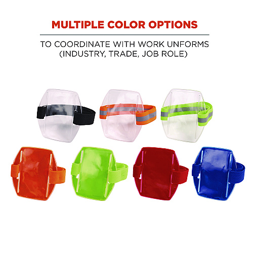 ergodyne Squids 3388 Wrist ID/Badge Holder, Vertical, Hi-Vis Lime, 3.5 x 5.5 Holder, 2.75 x 3.75 Insert (19973)