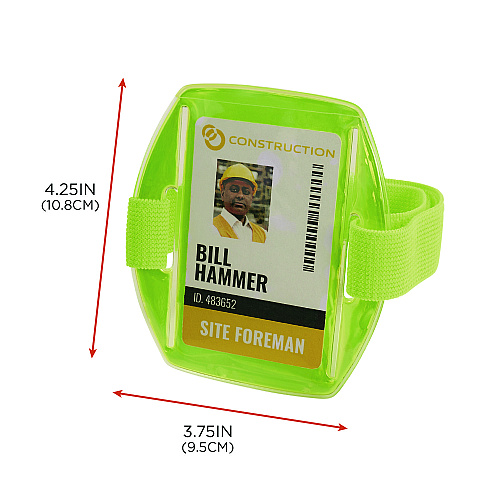 ergodyne Squids 3386 Arm Band ID/Badge Holder, Vertical, Lime, 3.75 x 4.25 Holder, 2.5 x 4 Insert (19956)