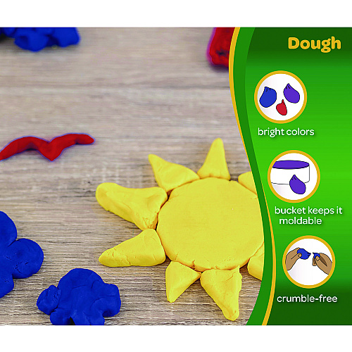 Crayola Modeling Dough Bucket, 3 lbs, Assorted Colors, 6 Buckets/Set (570016)