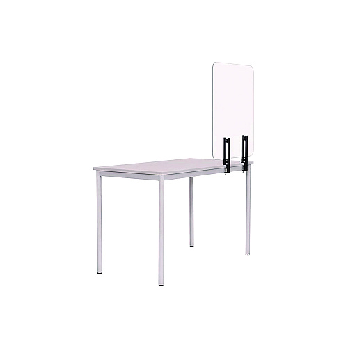 MasterVision Protector Series Frameless Glass Desktop Divider, 35.4 x 0.16 x 35.4, Clear/Aluminum (GL2001393)