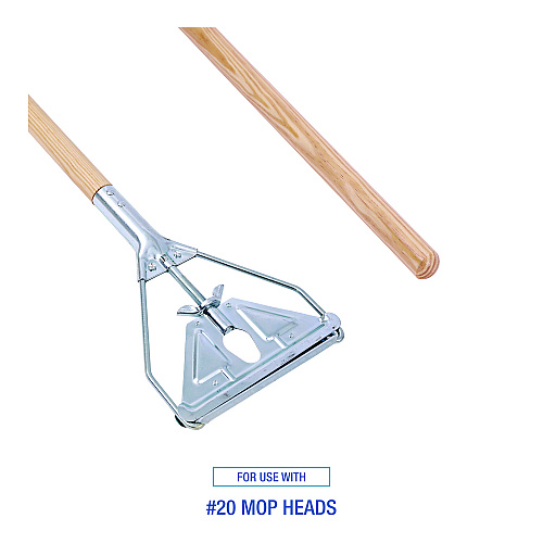 Boardwalk&reg; 605 Quick Change Metal Head 54" Wood Mop Handle (BWK605)
