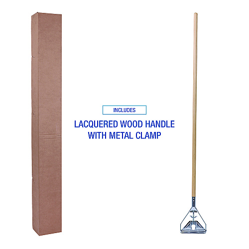 Boardwalk&reg; 605 Quick Change Metal Head 54" Wood Mop Handle (BWK605)