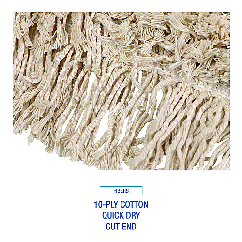 Boardwalk&reg; Dust Mop Head, 3" x 48", Cotton, White (BWK1048)