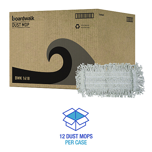 Boardwalk&reg; Disposable Dust Mop Head, Cotton, 18w x 5d (BWK1618)