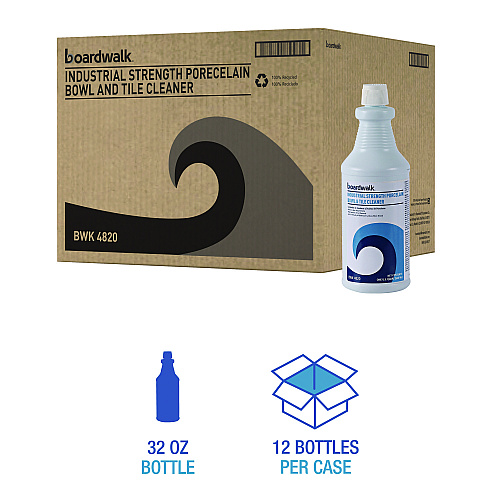 Boardwalk&reg; Industrial Bowl & Tile Cleaner, Floral, 32 oz., 12 Bottles (BWK4820)
