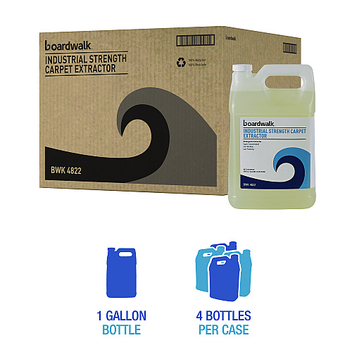 Boardwalk&reg; Industrial Carpet Extractor, Clean, 1 Gallon, 4 Bottles (BWK4822)