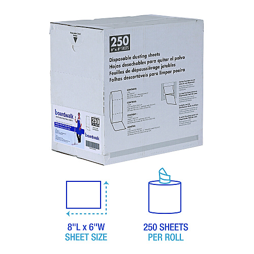 Boardwalk&reg; TrapEze Dusting Sheets, White, 250 Sheets, 1 Roll (BWK582508)