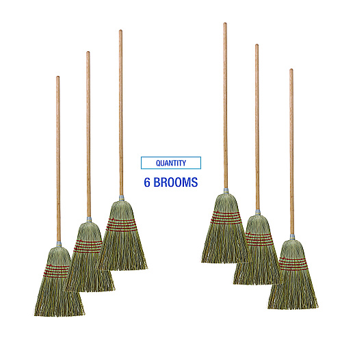 Boardwalk&reg; Corn/Fiber Lobby Brooms, 53.5", Natural, 6/Carton (BWKBR10004)