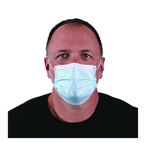 Boardwalk&reg; Three-Ply General Use Face Mask, Blue, 2000/CT (BWKMS2000)