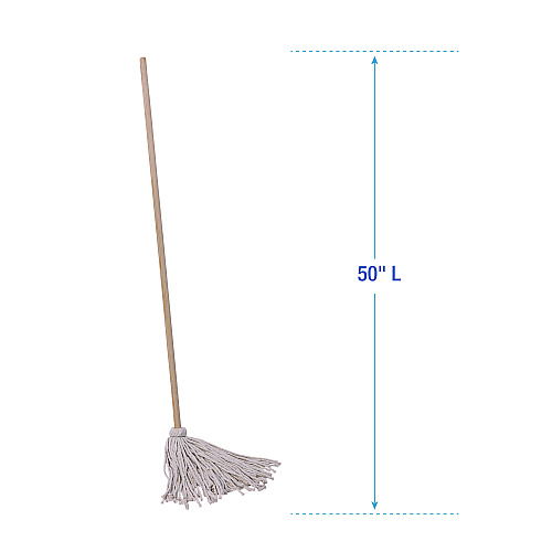 Boardwalk&reg; Cut-End Cotton Mop Head, White, #16 Handle Deck, 12 Mops (BWKCD50016S)