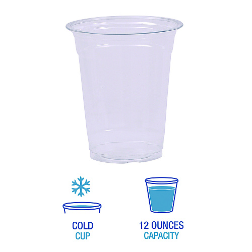 Boardwalk&reg; Clear Plastic Cold Cups, 12 oz, 1000/Carton (BWKPET12)