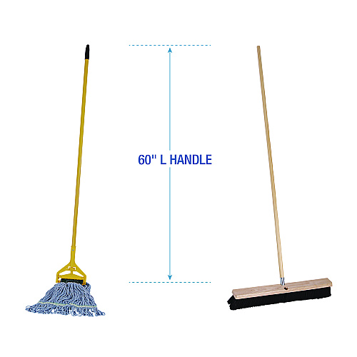 Boardwalk&reg; Cleaning Kit, Mop, Handle, Push Broom, Maids Broom (BWKCLEANKIT)