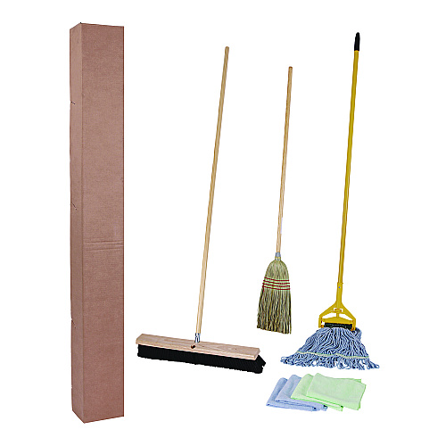 Boardwalk&reg; Cleaning Kit, Mop, Handle, Push Broom, Maids Broom (BWKCLEANKIT)