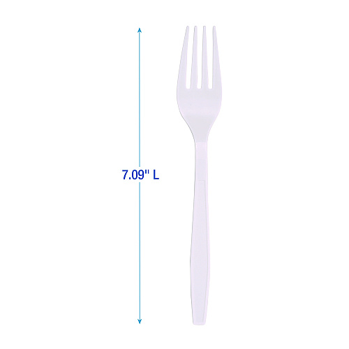 Boardwalk&reg; Heavyweight Plastic Cutlery, Fork, WE, 1000 Pcs. (BWKFORKHWPPWH)