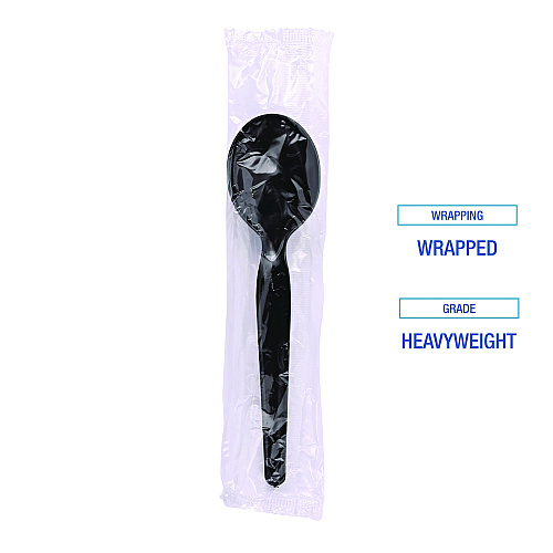Boardwalk&reg; Heavyweight Wrapped PS Cutlery, Soup Spoon, 1000 Spoons (BWKSSHWPSBIW)