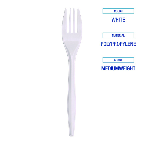Boardwalk&reg; Mediumweight Plastic Forks, White, 1000 Forks (BWKFORKMWPP)