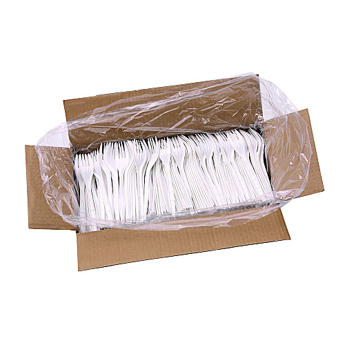 Boardwalk&reg; Mediumweight Plastic Forks, White, 1000 Forks (BWKFORKMWPP)