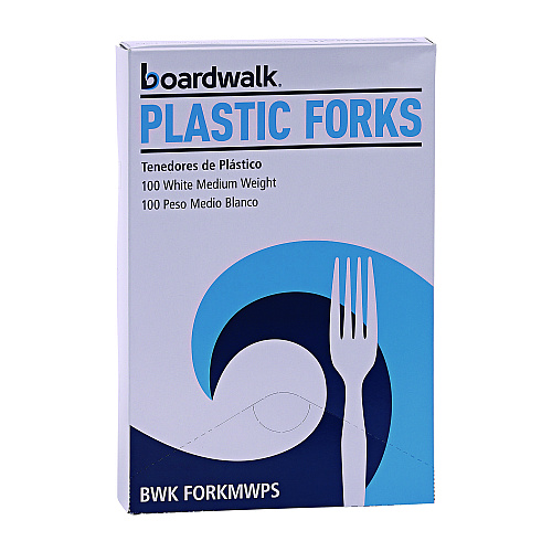 Boardwalk&reg; Plastic Tableware, Fork, White, 1,000 Count (BWKFORKMWPSCT)