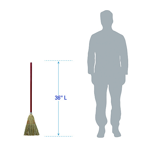 Boardwalk&reg; Corn/Fiber Lobby Brooms, 48", Gray/Natural, 12/Carton (BWKBR10016)